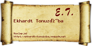 Ekhardt Tonuzóba névjegykártya